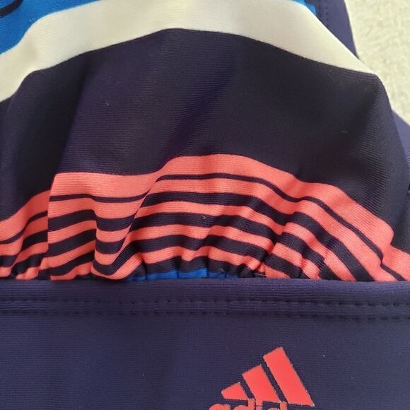 Adidas Bikini Top Triangle Blue and Pink Striped - Picture 8 of 10